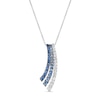 Le Vian® Blueberry Sapphire™ and Vanilla Sapphire™ Denim Ombré™ Curved Multi-Row Necklace in 14K Vanilla Gold™