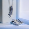 Le Vian® Blueberry Sapphire™ and Vanilla Sapphire™ Denim Ombré™ Curved Multi-Row Necklace in 14K Vanilla Gold™