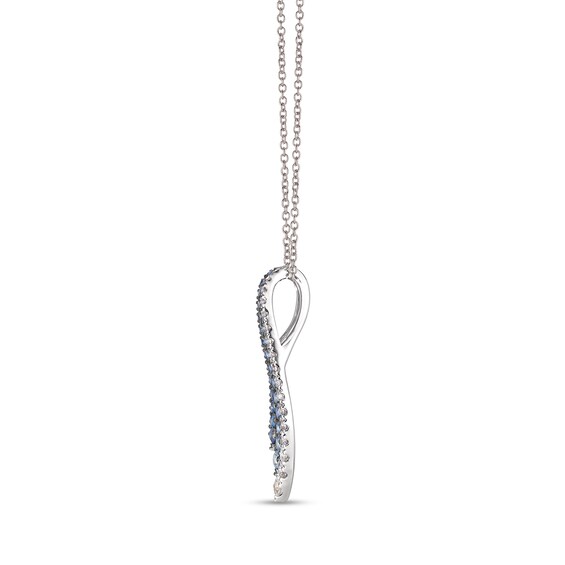 Le Vian® Blueberry Sapphire™ and Vanilla Sapphire™ Denim Ombré™ Curved Multi-Row Necklace in 14K Vanilla Gold™