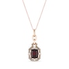 Thumbnail Image 0 of Le Vian® Emerald-Cut Raspberry Rhodolite Garnet® and 0.45 CT. T.W. Diamond Pendant in 14K Strawberry Gold™