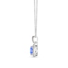 Thumbnail Image 1 of Le Vian® Oval Blueberry Sapphire™ and 0.08 CT. T.W. Diamond Frame Pendant in 14K Vanilla Gold™