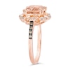 Thumbnail Image 1 of Le Vian® 9.0mm Peach Morganite™ and 0.24 CT. T.W. Diamond Floral Scallop Frame Ring in 14K Strawberry Gold™