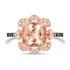 Thumbnail Image 3 of Le Vian® 9.0mm Peach Morganite™ and 0.24 CT. T.W. Diamond Floral Scallop Frame Ring in 14K Strawberry Gold™