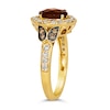 Le Vian® Oval Chocolate Quartz™ and 0.57 CT. T.W. Diamond Ornate Frame Ring in 14K Honey Gold™