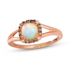 Thumbnail Image 0 of Le Vian® 6.0mm Cushion-Cut Neopolitan Opal™ and 0.12 CT. T.W. Diamond Frame Split Shank Ring in 14K Strawberry Gold™