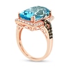 Thumbnail Image 2 of Le Vian® Elongated Cushion-Cut Ocean Blue Topaz™ and 0.52 CT. T.W. Diamond Frame Ring in 14K Strawberry Gold™