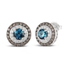 Le Vian® Deep Sea Blue Topaz™ and 0.92 CT. T.W. Diamond Frame Stud Earrings in 14K Vanilla Gold™