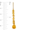 Faceted Multi-Shaped Citrine and White Lab-Created Sapphire Dangle Drop Earrings in Sterling Silver with 14K Gold Plate