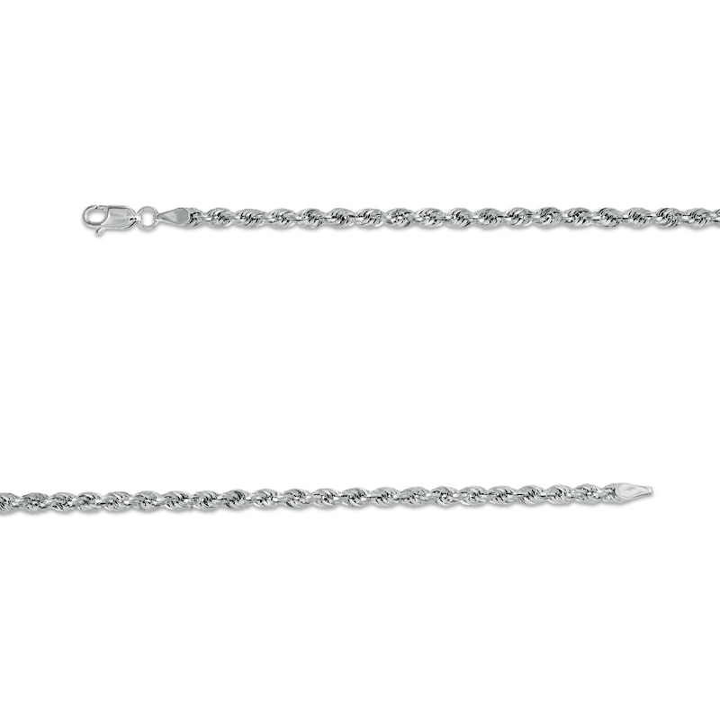 Men's 3.15mm Rope Chain Necklace in Hollow 10K White Gold - 24"|Peoples Jewellers