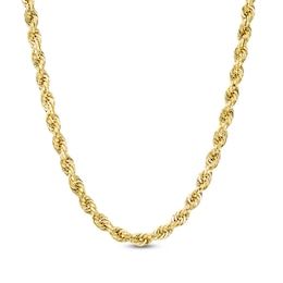 Men's 5.3mm Rope Chain Necklace in Hollow 10K Gold - 24&quot;