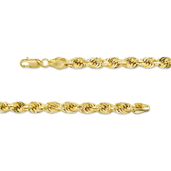 Men's 5.3mm Rope Chain Necklace in Hollow 10K Gold - 24"