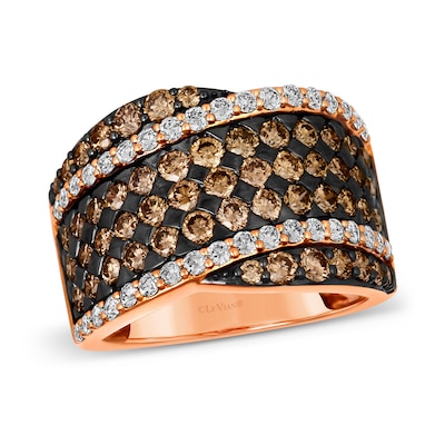 Le Vian® 2.43 CT. T.W. Diamond Multi-Row Overlay Band in 14K Strawberry Gold™