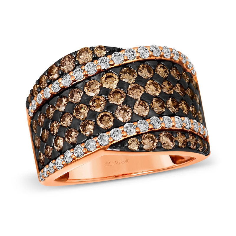 Le Vian® 2.43 CT. T.W. Diamond Multi-Row Overlay Band in 14K Strawberry Gold™|Peoples Jewellers
