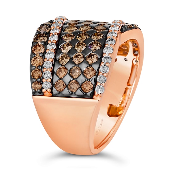 Le Vian® 2.43 CT. T.W. Diamond Multi-Row Overlay Band in 14K Strawberry Gold™