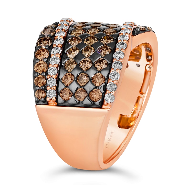 Le Vian® 2.43 CT. T.W. Diamond Multi-Row Overlay Band in 14K Strawberry Gold™|Peoples Jewellers