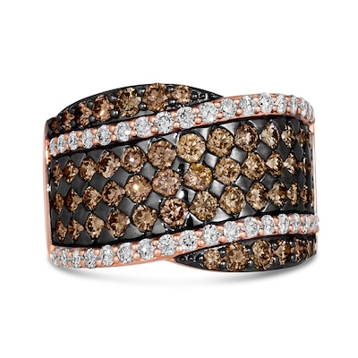 Le Vian® 2.43 CT. T.W. Diamond Multi-Row Overlay Band in 14K Strawberry Gold™