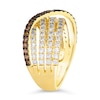 Le Vian® 1.59 CT. T.W. Diamond Slant Multi-Row Split Shank Ring in 14K Honey Gold™