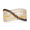 Le Vian® 1.59 CT. T.W. Diamond Slant Multi-Row Split Shank Ring in 14K Honey Gold™