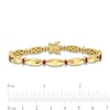 Thumbnail Image 1 of Eternally Bonded Marquise-Cut Ruby Station Cinch Line Bracelet in 10K Gold - 7.25"