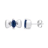 Thumbnail Image 0 of Eternally Bonded Marquise-Cut Blue Sapphire Bow Stud Earrings in 10K White Gold