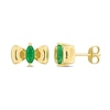 Thumbnail Image 0 of Eternally Bonded Marquise-Cut Emerald Bow Stud Earrings in 10K Gold