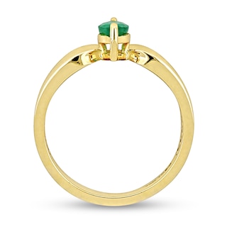 Eternally Bonded Marquise-Cut Emerald Solitaire Ring in 10K Gold