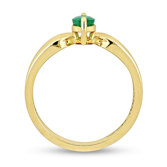 Eternally Bonded Marquise-Cut Emerald Solitaire Ring in 10K Gold