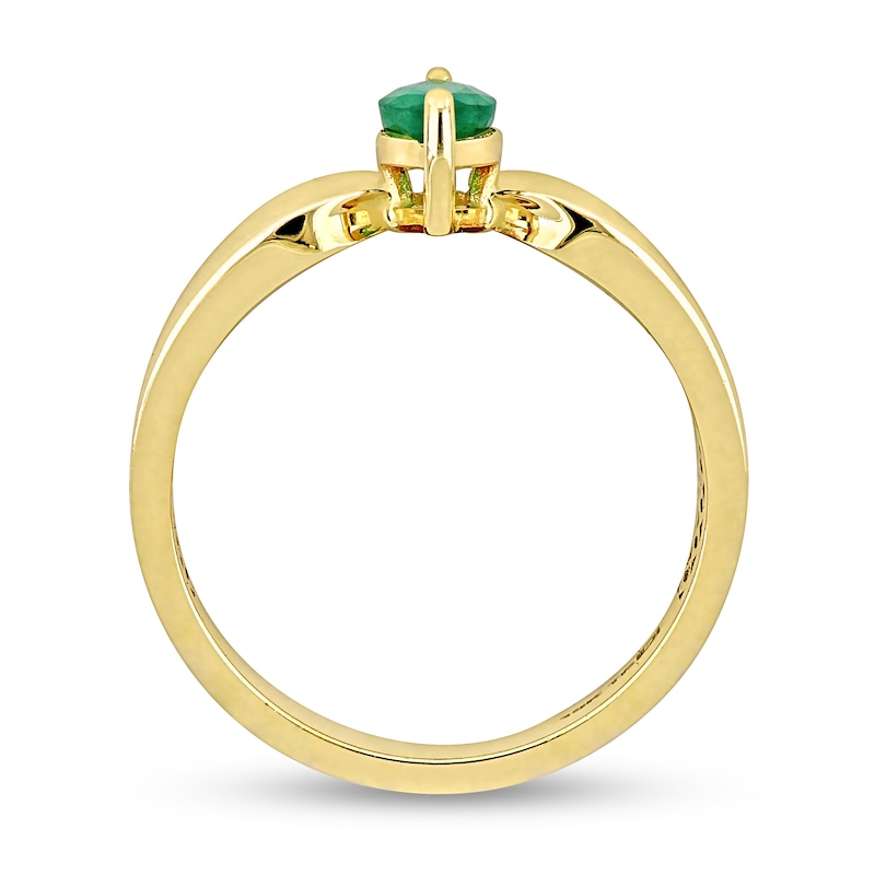 Eternally Bonded Marquise-Cut Emerald Solitaire Ring in 10K Gold|Peoples Jewellers