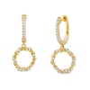 Thumbnail Image 0 of Circle of Gratitude® Collection 0.30 CT. T.W. Diamond Braided Dangle Hoop Earrings in 10K Gold