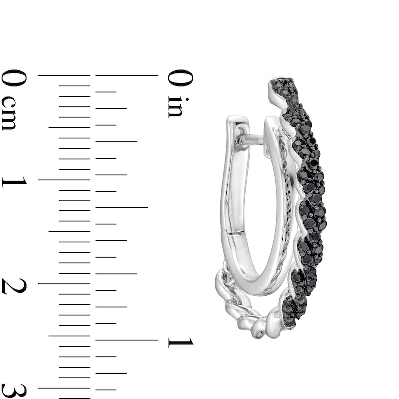 Unstoppable Love™ 0.30 CT. T.W. Black Diamond Braided J-Hoop Earrings in Sterling Silver|Peoples Jewellers