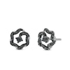 Thumbnail Image 0 of Circle of Gratitude® Collection 0.20 CT. T.W. Black Diamond Braided Frame Stud Earrings in Sterling Silver