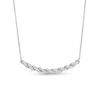 Thumbnail Image 0 of Circle of Gratitude® Collection 0.25 CT. T.W. Diamond Braided Curved Bar Necklace in 10K White Gold - 19"