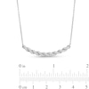 Circle of Gratitude® Collection 0.25 CT. T.W. Diamond Braided Curved Bar Necklace in 10K White Gold - 19"