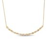 Thumbnail Image 0 of Circle of Gratitude® Collection 0.30 CT. T.W. Diamond Polished Curved Bar Necklace in 10K Gold - 19"