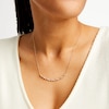 Thumbnail Image 1 of Circle of Gratitude® Collection 0.30 CT. T.W. Diamond Polished Curved Bar Necklace in 10K Gold - 19"