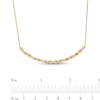 Thumbnail Image 3 of Circle of Gratitude® Collection 0.30 CT. T.W. Diamond Polished Curved Bar Necklace in 10K Gold - 19"