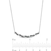 Circle of Gratitude® Collection 0.15 CT. T.W. Black Diamond Polished Curved Bar Necklace in Sterling Silver - 19"