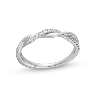 Circle of Gratitude® Collection 0.20 CT. T.W. Diamond Twist Band in 10K White Gold