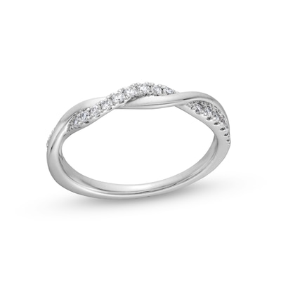 Circle of Gratitude® Collection 0.20 CT. T.W. Diamond Twist Band in 10K White Gold