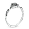 Circle of Gratitude® Collection 0.20 CT. T.W. Black Multi-Diamond Frame Twist Shank Ring in Sterling Silver