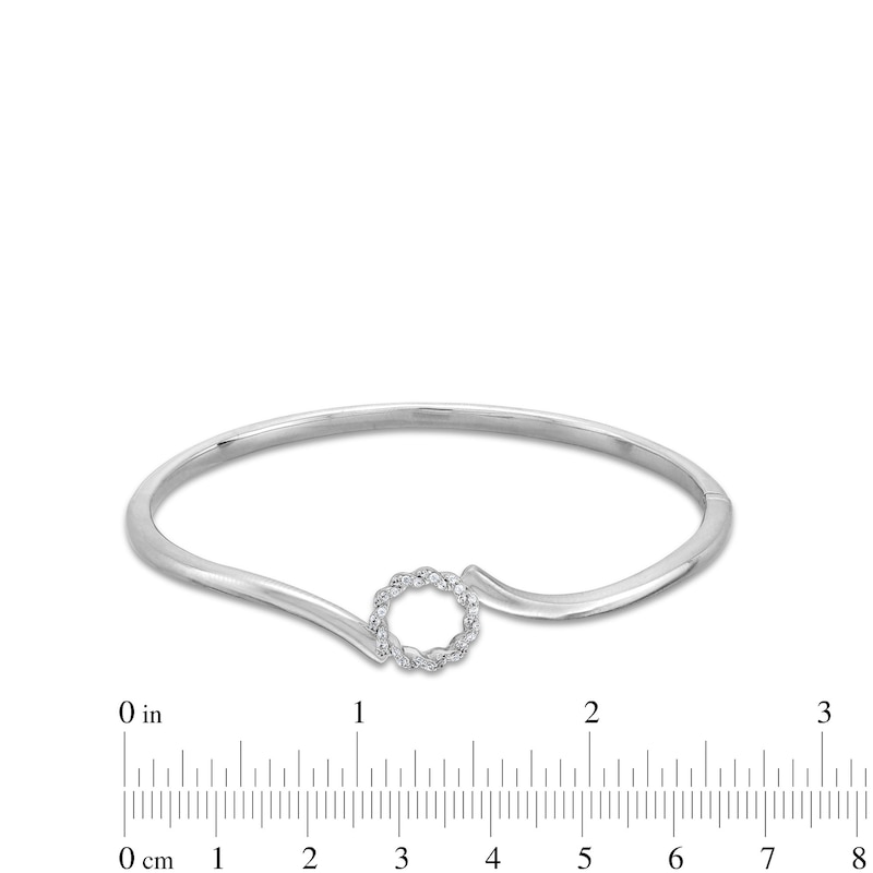 Circle of Gratitude® Collection 0.15 CT. T.W. Diamond Bypass Bangle in Sterling Silver|Peoples Jewellers