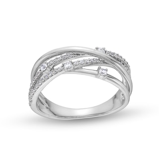 Circle of Gratitude® Collection 0.20 CT. T.W. Diamond Multi-Row Orbit Ring in Sterling Silver