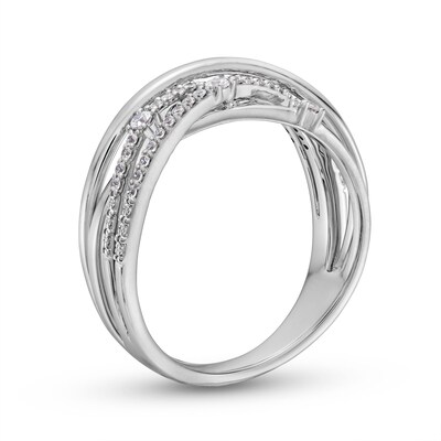 Circle of Gratitude® Collection 0.20 CT. T.W. Diamond Multi-Row Orbit Ring in Sterling Silver