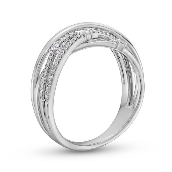 Circle of Gratitude® Collection 0.20 CT. T.W. Diamond Multi-Row Orbit Ring in Sterling Silver