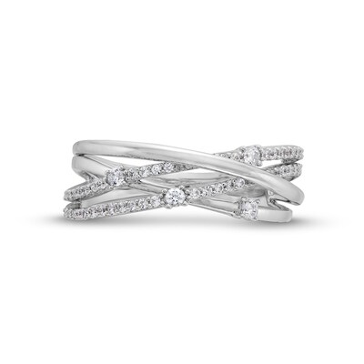 Circle of Gratitude® Collection 0.20 CT. T.W. Diamond Multi-Row Orbit Ring in Sterling Silver