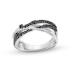 Thumbnail Image 0 of Circle of Gratitude® Collection 0.20 CT. T.W. Black Diamond Braided Orbit Ring in Sterling Silver