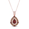 Thumbnail Image 0 of Le Vian® Pear-Shaped Pomegranate Garnet™ and 0.60 CT. T.W. Diamond Teardrop Pendant in 14K Strawberry Gold™