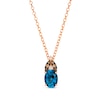 Le Vian® Oval Deep Sea Blue Topaz™ and 0.10 CT. T.W. Diamond Pendant in 14K Strawberry Gold®