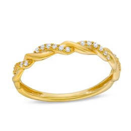 Circle of Gratitude® Collection 0.065 CT. T.W. Diamond Polished Braided Band in 10K Gold