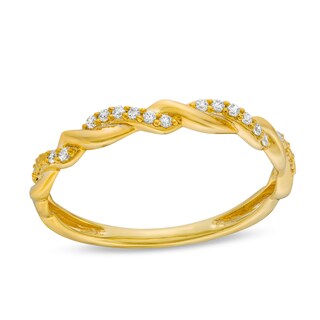 Circle of Gratitude® Collection 0.065 CT. T.W. Diamond Polished Braided Band in 10K Gold